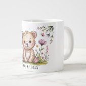 フローラクマ我々は赤ちゃんシャワーの贈り物を待つことができる ジャンボコーヒーマグカップ (正面右)