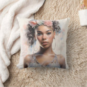 フローラクラウンブラックバレリーナ クッション (ブランケット)