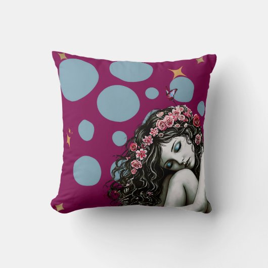 フローラクラウンミューズ – お洒落自然ポートレート クッション (正面)