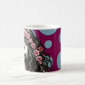 フローラクラウンミューズ – お洒落自然ポートレート コーヒーマグカップ (中央)