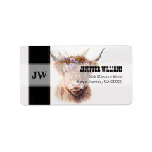 フローラクラウン水色イラストラ付きハイランド牛