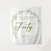 フローラクラウン40th誕生日パーティー背景タペストリー タペストリー (正面)