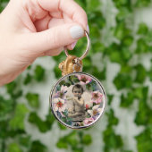 フローラクラウン、ワイルドバラベビーシャワー写真テンプレート キーホルダー (手)