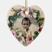 フローラクラウン、ワイルドバラベビーシャワー写真テンプレート セラミックオーナメント