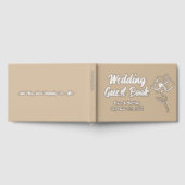 フローラクラシックの温かいトープのスケッチ箔のゲストブック ゲストブック (全面)