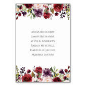 フローラクラシックウェディングレセプションシート テーブルナンバー (裏面)