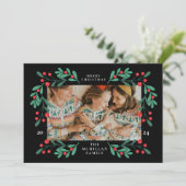 フローラクラシッククリスマスフレームフォトカード シーズンカード (スタンド正面)