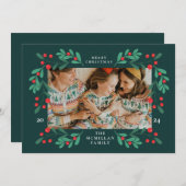 フローラクラシッククリスマスフレームフォトカード シーズンカード (正面/裏面)