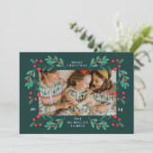 フローラクラシッククリスマスフレームフォトカード シーズンカード (スタンド正面)