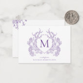 フローラクラシッククレストモノグラム ノートカード (正面/裏面インサイチュ)