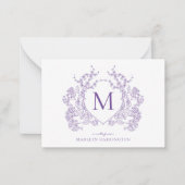 フローラクラシッククレストモノグラム ノートカード (正面)