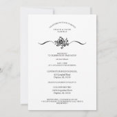 フローラクラシックシックタイポグラフィ写真卒業 招待状 (裏面)