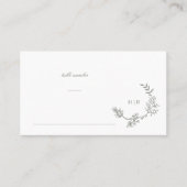 フローラクラシックセージグリーンリースモノグラム結婚ズ プレイスカード (正面)