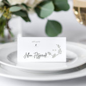 フローラクラシックセージグリーンリースモノグラム結婚ズ プレイスカード