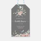 フローラクラシックダスティピンクローズブライダルシャワー ギフトタグ (正面)
