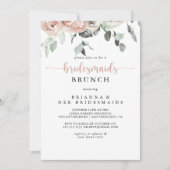 フローラクラシックダスティピンクローズブリーズメイドブランチ 招待状 (正面)