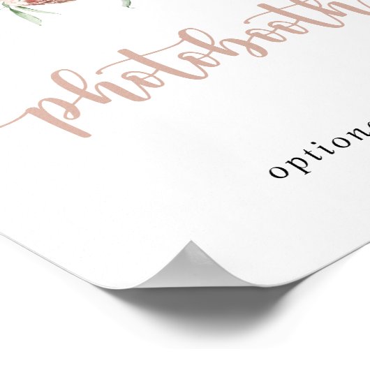 フローラクラシックダスティピンクローズ写真ブース看板 ポスター (角)