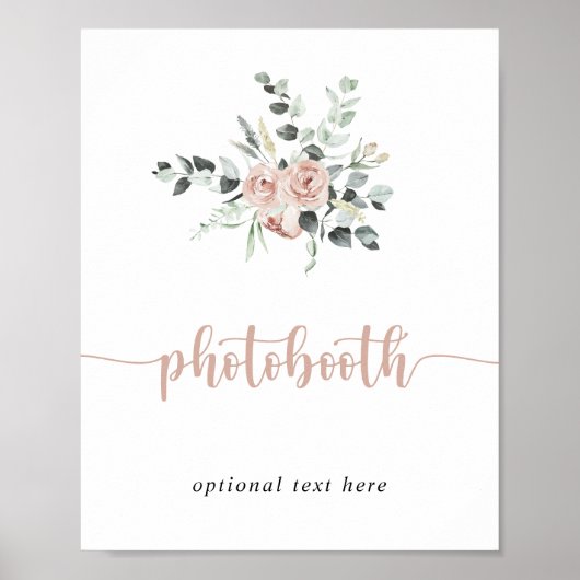 フローラクラシックダスティピンクローズ写真ブース看板 ポスター (正面)