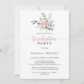 フローラクラシックダスティピンクローズ卒業パーティー 招待状 (正面)