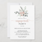 フローラクラシックダスティピンクローズ婚約パーティ 招待状 (正面)