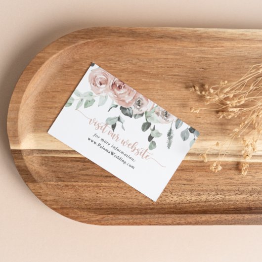 フローラクラシックダスティピンクローズ結婚のウェブサイト エンクロージャーカード