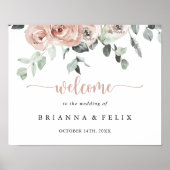 フローラクラシックダスティピンクローズ結婚歓迎 ポスター (正面)