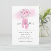 フローラクラシックバレリナシューズベビーシャワー 招待状 (スタンド正面)