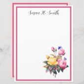 フローラクラシックピンクイエローローズパープルバタフライ (正面/裏面)