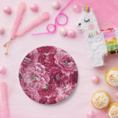 フローラクラシックピンクペオニーズクラスタ紙プレート ペーパープレート (パーティー)