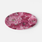 フローラクラシックピンクペオニーズクラスタ紙プレート ペーパープレート (アングル)