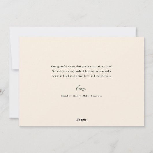 フローラクラシックフレーム水平クリスマスフォト シーズンカード (裏面)