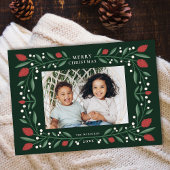 フローラクラシックフレーム水平クリスマスフォト シーズンカード