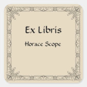 フローラクラシックフローリッシュフレーム蔵書票 スクエアシール (正面)