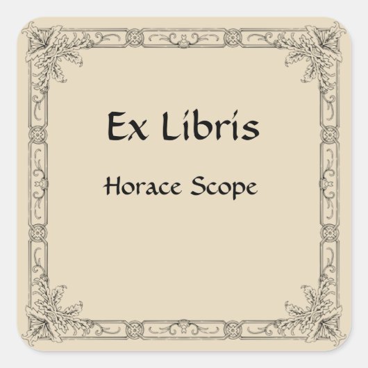 フローラクラシックフローリッシュフレーム蔵書票 スクエアシール (正面)