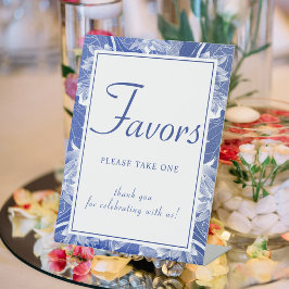 フローラクラシックブルー白Chinoiserie支持 台座サイン