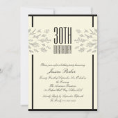 フローラクラシックベージュアダルト誕生日招待状 招待状 (正面)