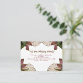 フローラクラシックホワイトウェディングRSVP エンクロージャーカード (スタンド正面)