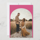 フローラクラシックマゼンタモノグラ結婚ム弓 招待状 (裏面)