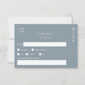 フローラクラシックモノグラムほこりま結婚した青 出欠カード (正面)