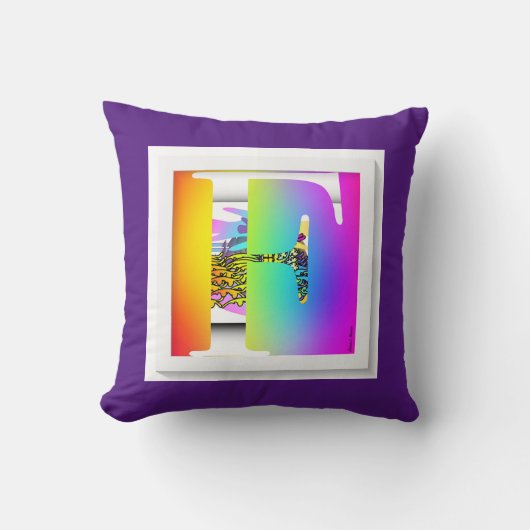 フローラクラシックモノグラムイニシャルF クッション (正面)