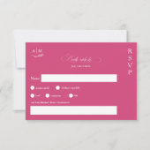 フローラクラシックモノグラムピンクマゼン結婚タン 出欠カード (正面)