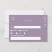フローラクラシックモノグラム紫結婚病 出欠カード (正面)