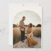 フローラクラシックモノグラム結婚アイボリーのアーチ写真 招待状 (裏面)