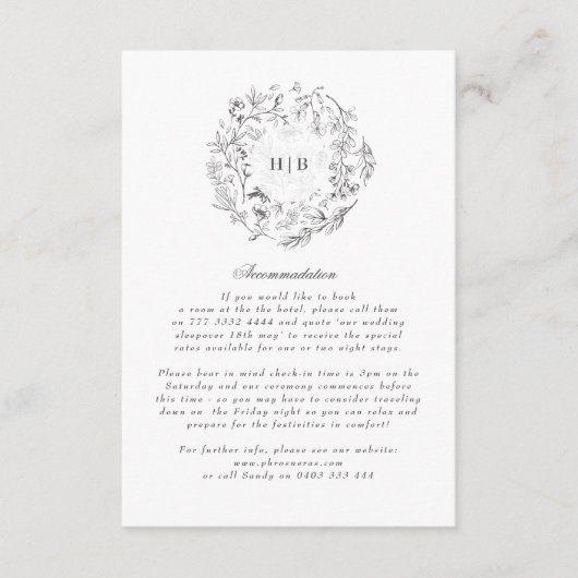 フローラクラシックモノグラム結婚リース詳細 エンクロージャーカード (正面)