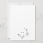 フローラクラシックリースダブルモノグラム結婚ズ 招待状 (裏面)