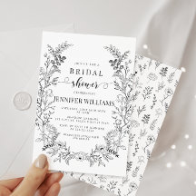 フローラクラシックリースブライダルシャワー招待