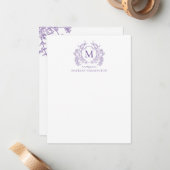 フローラクラシックヴィンテージクレストモノグラム ノートカード (正面/裏面インサイチュ)