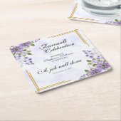 フローラクラシック女子エレガント送別パーティー スクエアペーパーコースター (アングル)