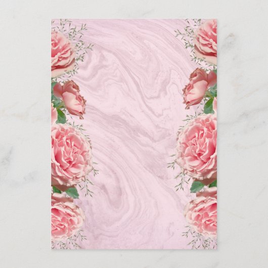 フローラクラシック赤面グリーナリーウェディングRSVPカード エンクロージャーカード (裏面)