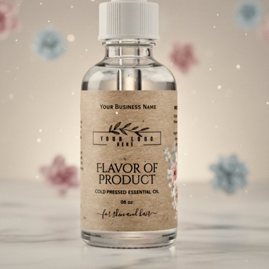 フローラクラファット&ロゴ必須油ボトルラベル ラベル